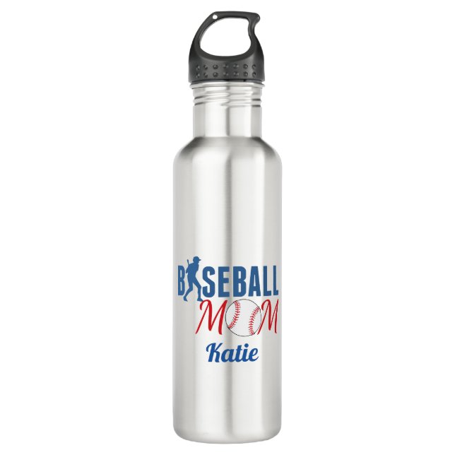 Baseball-Mama Niedlicher Tag der Mütter Edelstahlflasche (Vorderseite)