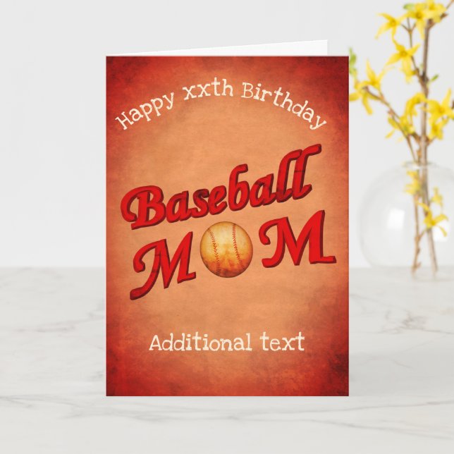 Baseball-Mama Personalisiert Geburtstagskarte Karte (Gelbe Blume)