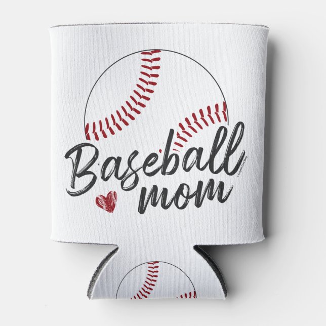 Baseball-Mama, Personalisierter Name und Nummer -  Dosenkühler (Vorderseite)