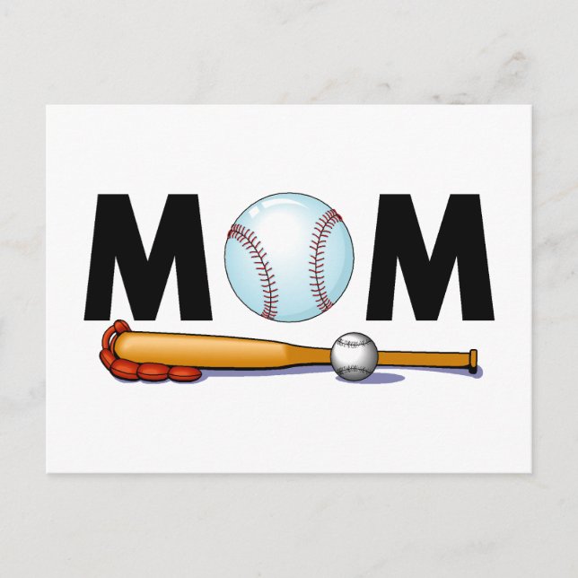 Baseball-Mama Postkarte (Vorderseite)