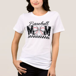 Baseball Mama Retro Mama Coquette Bow Tri-Blend Shirt