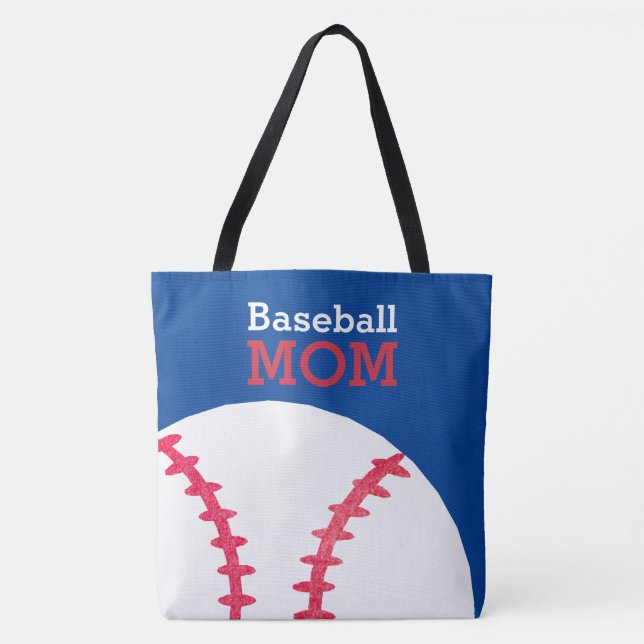 Baseball-Mama-Retro personalisiertes Trendy Blau (Vorderseite)