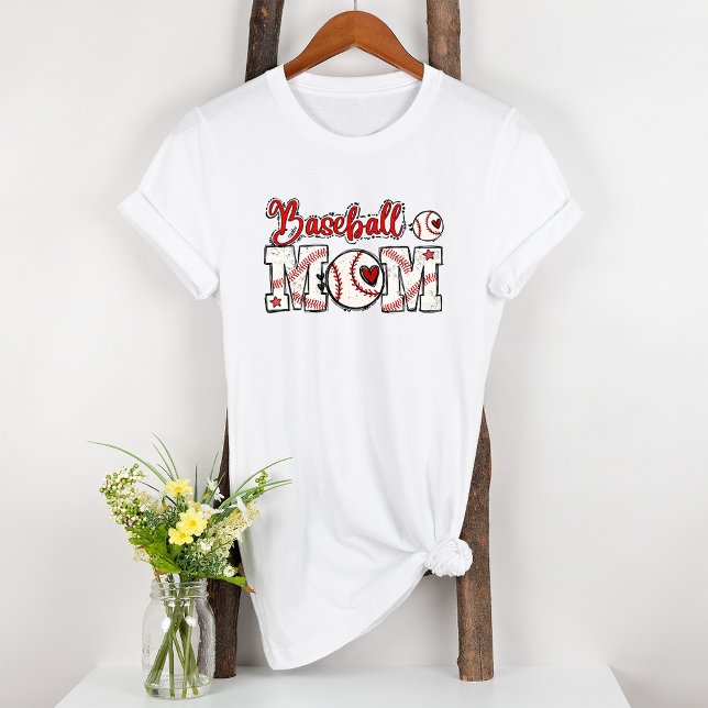 Baseball Mama Rotes Herz Tri-Blend Shirt (Von Creator hochgeladen)