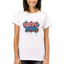 Baseball-Mama-Shirt Patriotischer Spritz-Design-T-