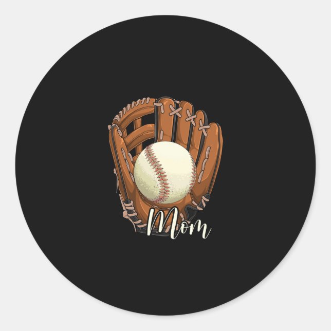 Baseball Mama Softball Mama Muttertag Runder Aufkleber (Vorderseite)