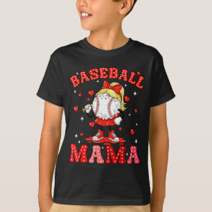Baseball-Mama Sport-Mama Baseball Valentinstag Dri T-Shirt