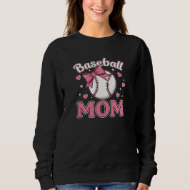 Baseball-Mama Süßes Rosa-Schleifendesign Sweatshirt