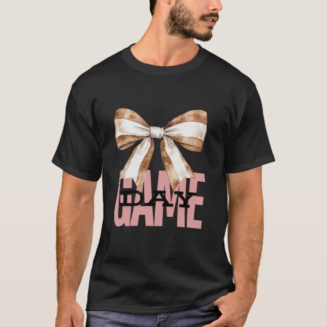 Baseball Mama T-Shirt Sports Mama Coquette Bow Gam (Vorderseite)