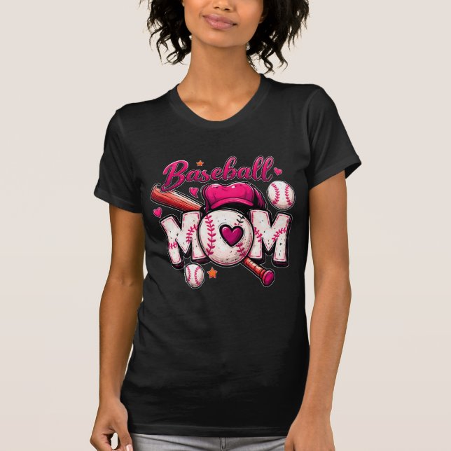 Baseball-Mama-T-Shirt T-Shirt (Vorderseite)