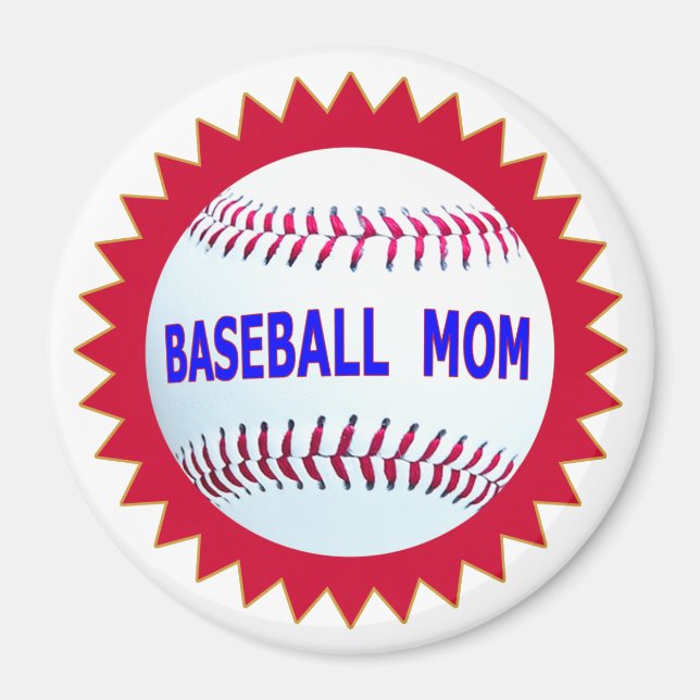 Baseball-Mama-T - Shirt und einzigartige Geschenka Magnet (Vorne)