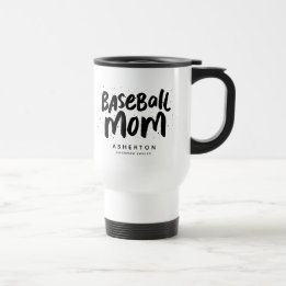 Baseball Mama trendschwarzer Typ personalisiert Reisebecher