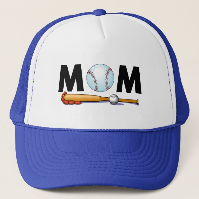 Baseball-Mama Truckerkappe (Vorderseite)