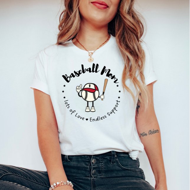 Baseball-Mama: Viel Liebe, endlose Unterstützung T-Shirt (Von Creator hochgeladen)