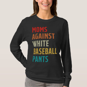 Baseball-Mama Vintage-Mütter gegen weiße Baseball- T-Shirt