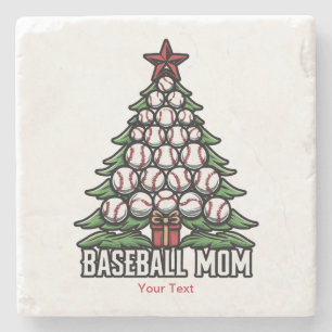Baseball-Mama zu Weihnachten Steinuntersetzer