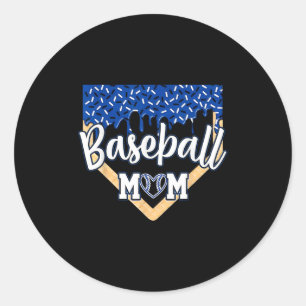 Baseball Mama Zuhause Tafel Eiscreme Tropfen mit S Runder Aufkleber