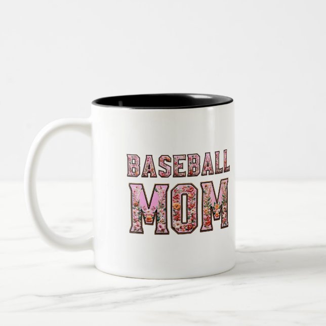 Baseball-Mama Zweifarbige Tasse (Links)