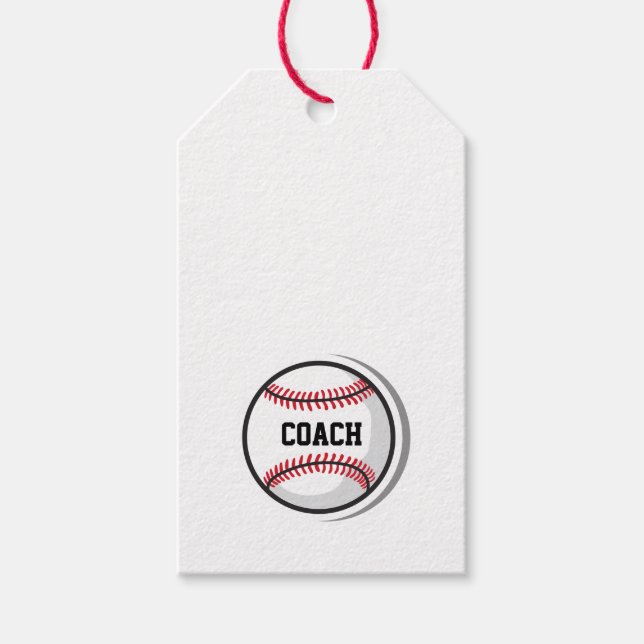 Baseball-Mannschaft COACH Weiß Rot Schwarz Geschenkanhänger (Vorderseite)
