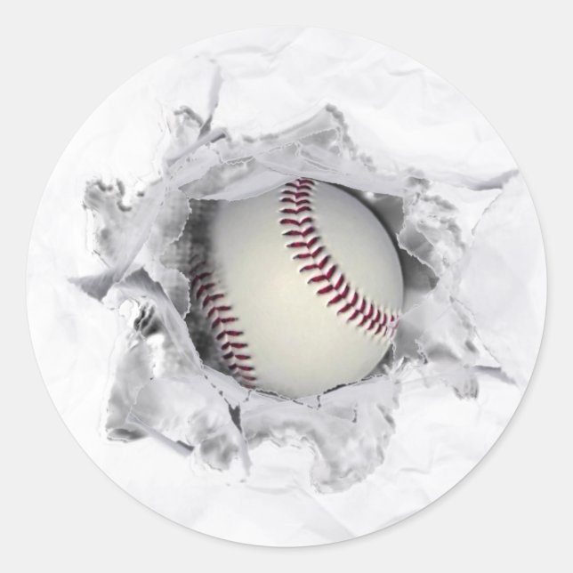 Baseball-Mannschaft Runder Aufkleber (Vorderseite)