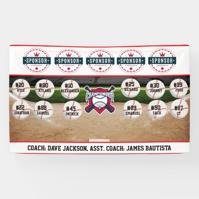 Baseball-Mannschafts-Sponsor Banner (Horizontal)