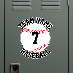 Baseball-Mannschaftsname und Spielernummer anpassb Aufkleber
