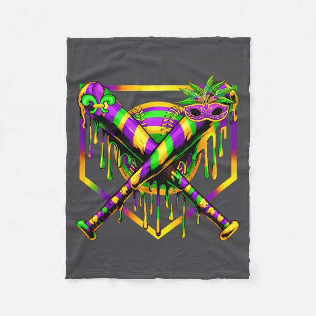 Baseball Mardi Gras Carnival Party Mask Ice Cream  Fleecedecke (Vorderseite)