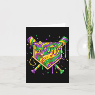 Baseball Mardi Gras Home Plate Eiscreme-Tropf Karn Karte