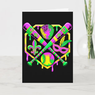 Baseball Mardi Gras Karneval Party Maske Eiscreme Karte