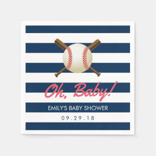 Baseball-Marine-blaue Streifen-Sport-Babyparty Serviette