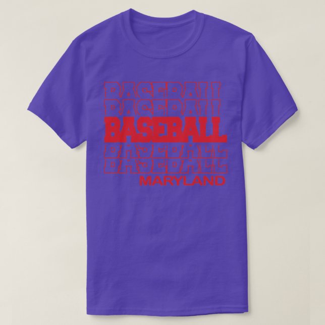 Baseball Maryland in der modernen gestapelten Schr T-Shirt (Design vorne)