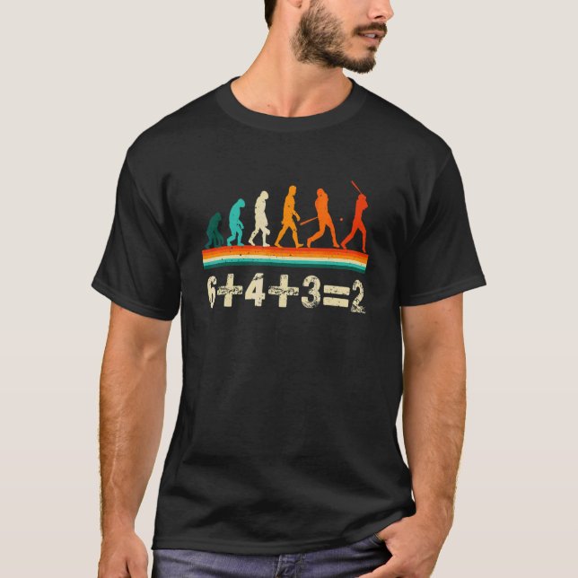 Baseball-Mathematik 6+4+32 Double Play  Baseballsp T-Shirt (Vorderseite)