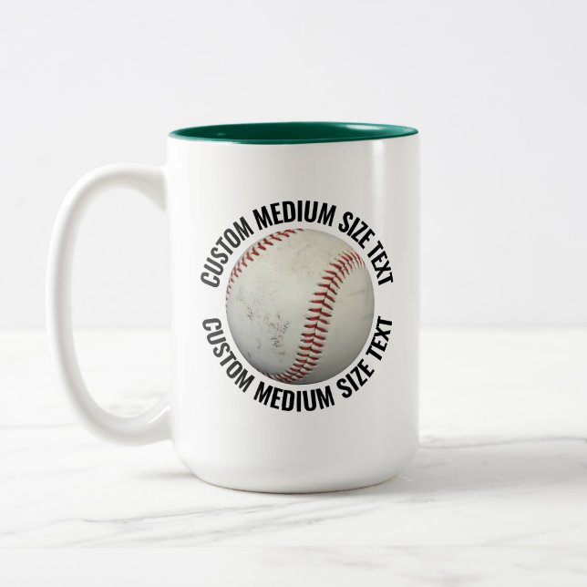Baseball & Medium Text JÄGERGRÜN 425g Custom Zweifarbige Tasse (Links)