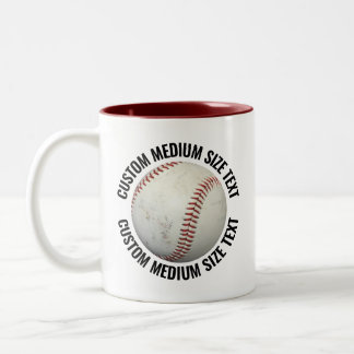 Baseball & Medium Text MAROON 11oz Benutzerdefinie Zweifarbige Tasse