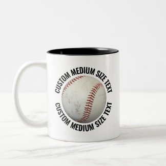 Baseball & Medium Text SCHWARZ 11oz Custom Zweifarbige Tasse