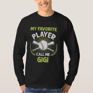 Baseball Mein Lieblings-Player nennt mich Gigi Vin T-Shirt