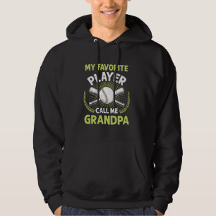 Baseball Mein Lieblingsspieler nennt mich Opa Vint Hoodie