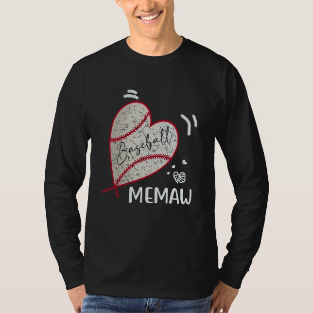 Baseball Memaw Family Matching Players Team Memaw T-Shirt (Vorderseite)