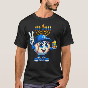 Baseball Menorah Dreidel Jüdisch Chanukka Damen T-Shirt