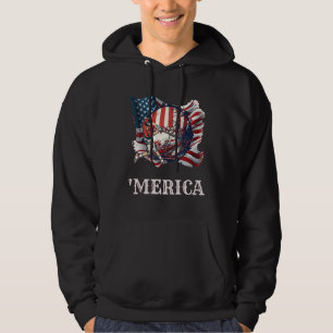 Baseball Merica Patriotischer 4. Juli Amerikanisch Hoodie