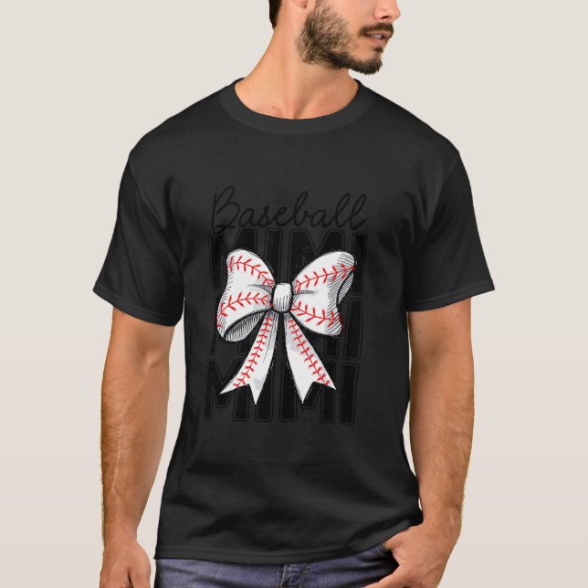 Baseball Mimi Coquette Bow Baseball Lover Game Day T-Shirt (Vorderseite)
