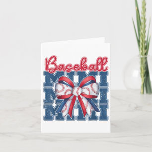 Baseball Mimi Coquette Bow Mama Mütter Tag Karte