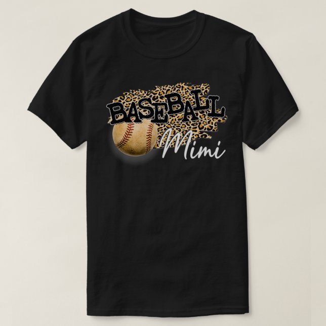 Baseball Mimi Leopard Mother's Day  T-Shirt (Design vorne)