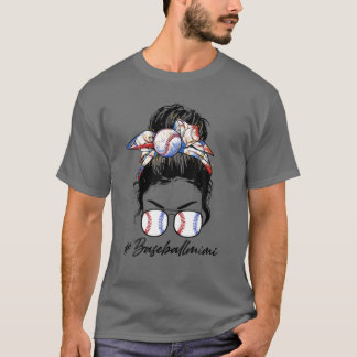 Baseball Mimi Messy Bun Hair Frauen glückliche Müt T-Shirt
