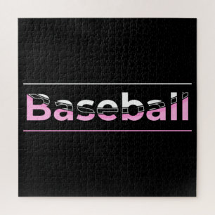 Baseball Minimalist Word Art - Geometric Arch Puzzle