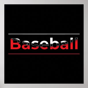 Baseball - Minimalistisch Art Geometric Arch Poster