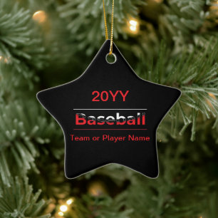 Baseball - Minimalistische Kunst Geometrischer Bog Keramik Ornament