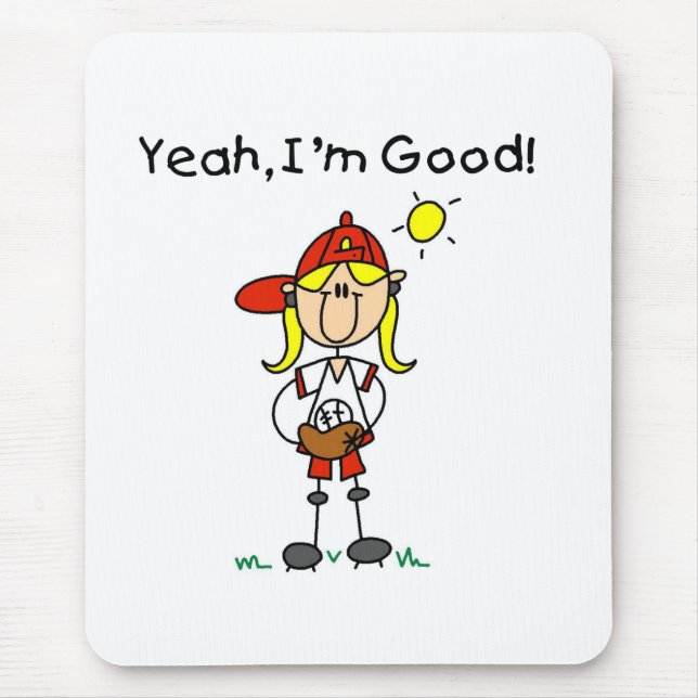 Baseball Mir Gehts Gut Mousepad (Vorne)