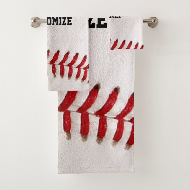 Baseball mit anpassbarem Text Badhandtuch Set (Insitu)