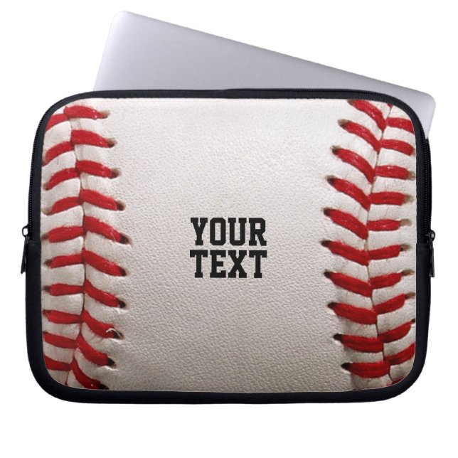 Baseball mit anpassbarem Text Laptopschutzhülle (Vorderseite)