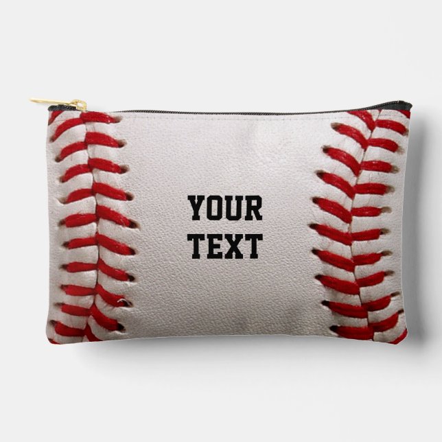 Baseball mit anpassbarem Text Zubehörtasche (Vorderseite)